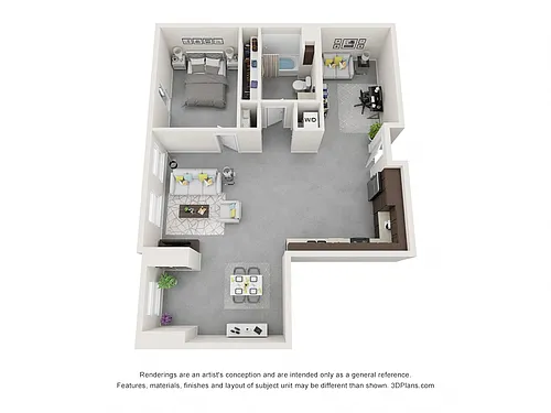 Floor plan 1x1 + den