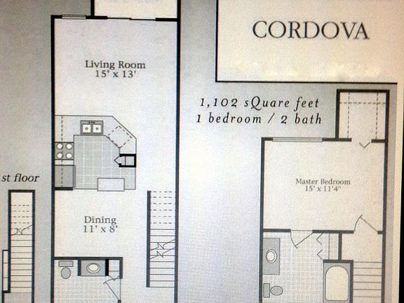 floor plan, Roomy over 1000 square feet!