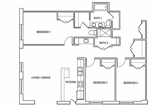 Floor plan 3BD2BA