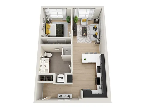 Floor plan 1x1 H - MFTE