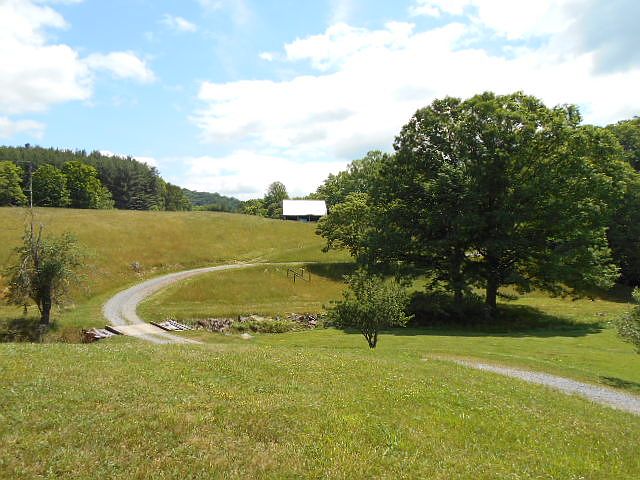 View from cabin to barn