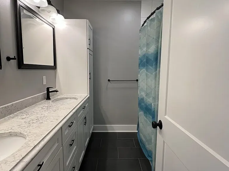 First level full bath with tub/shower combo