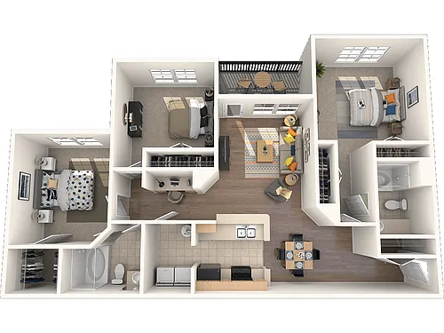 Floor plan 3 Bed 2 Bath