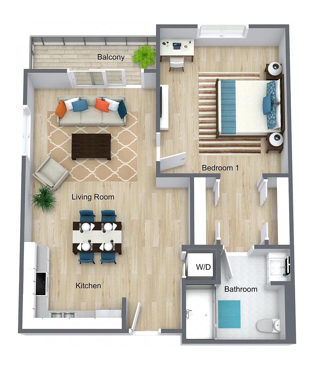 Floor plan The Cove - One Bedroom