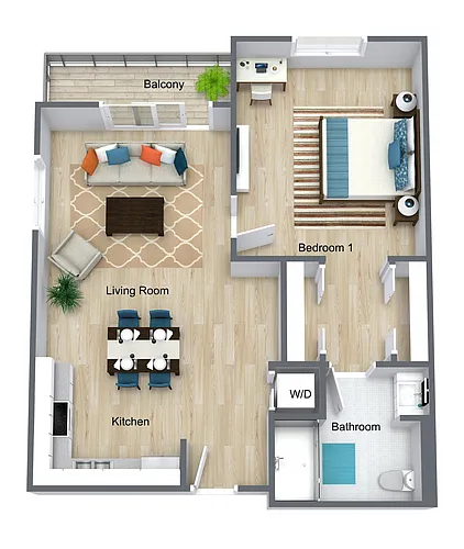 Floor plan The Cove - One Bedroom
