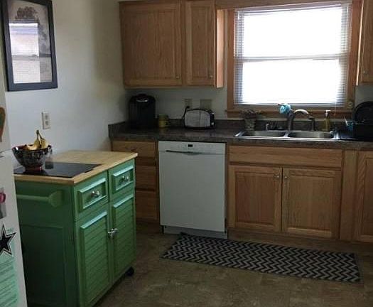 Large kitchen with plenty of cupboard and counter space