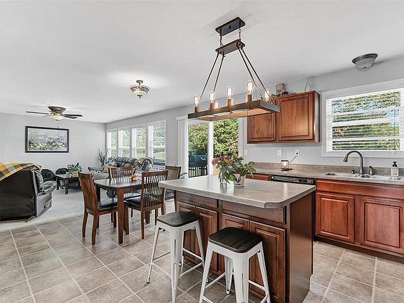 Eat in kitchen opens up to the family room