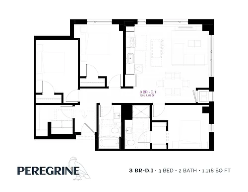 Floor plan 3 Bedroom D- PBV
