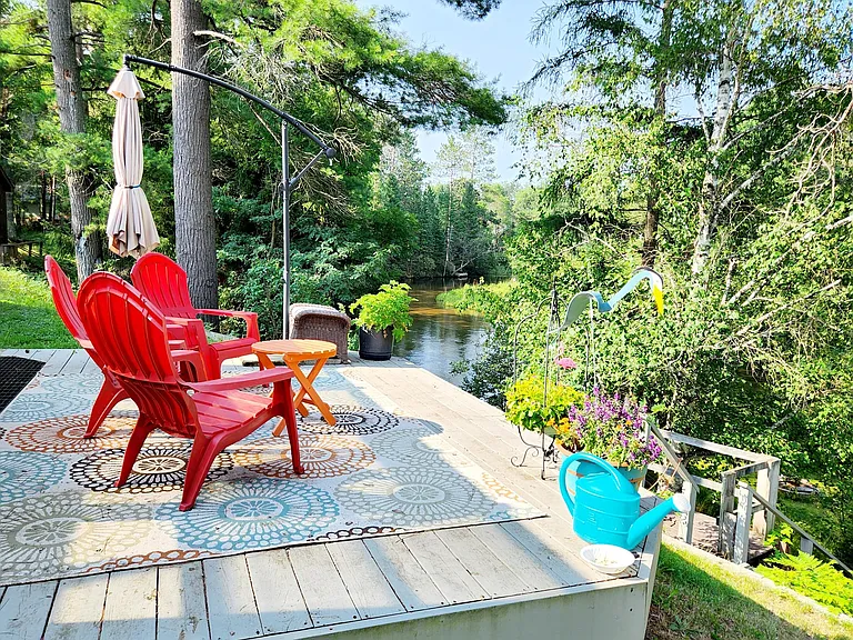 Patio overlooking river