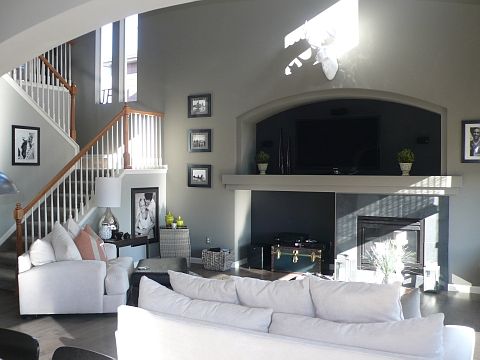 The fireplace and AV niche add architectural interest