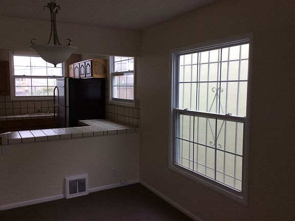 Natural light from window to dining area