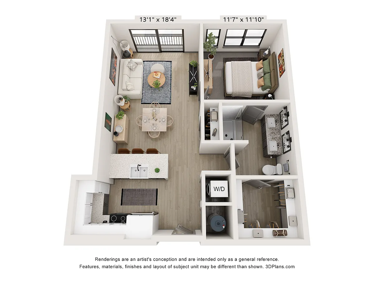 Floor plan A7 (1 Bedroom)