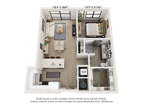 Floor plan A7 (1 Bedroom)