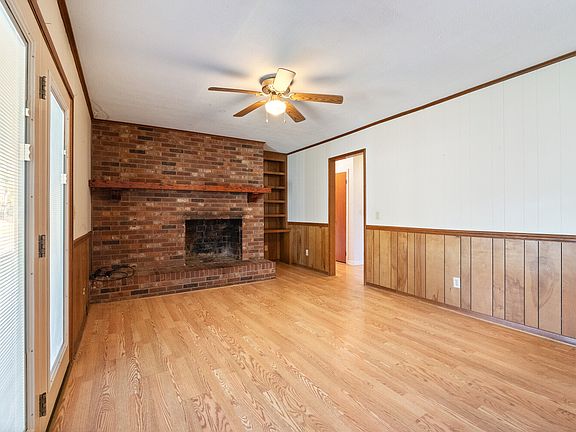 Den with Fireplace and Built-in Bookcase