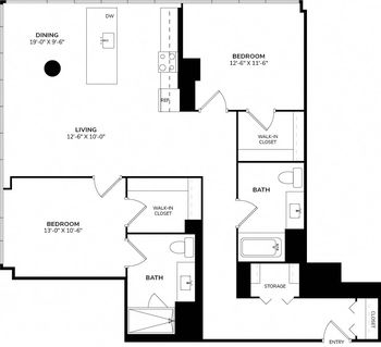 Two Bedroom (1200 SF) - 1112 ADU
