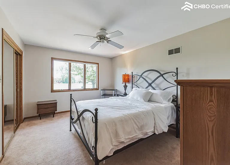 Bedroom 3 - prime view of flower garden and backyard