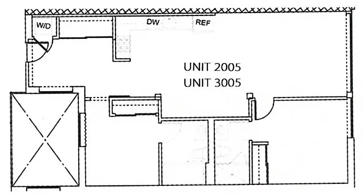 Floor plan 2 Bedroom flat 10ft Ceiling Huge window
