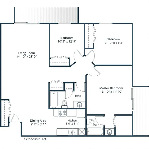 Floor plan Three Bedroom 32A