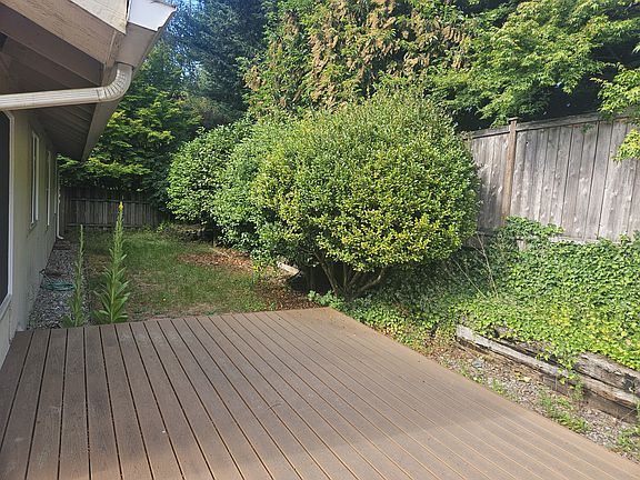 Deck behind house