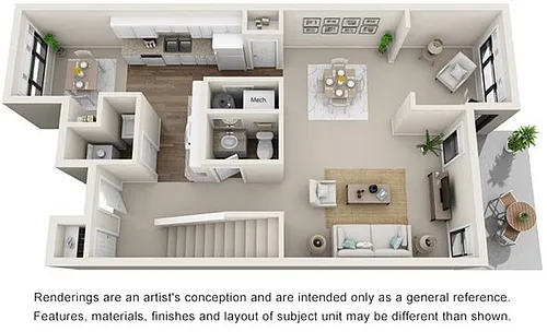 Floor plan Two Bedroom Townhouse