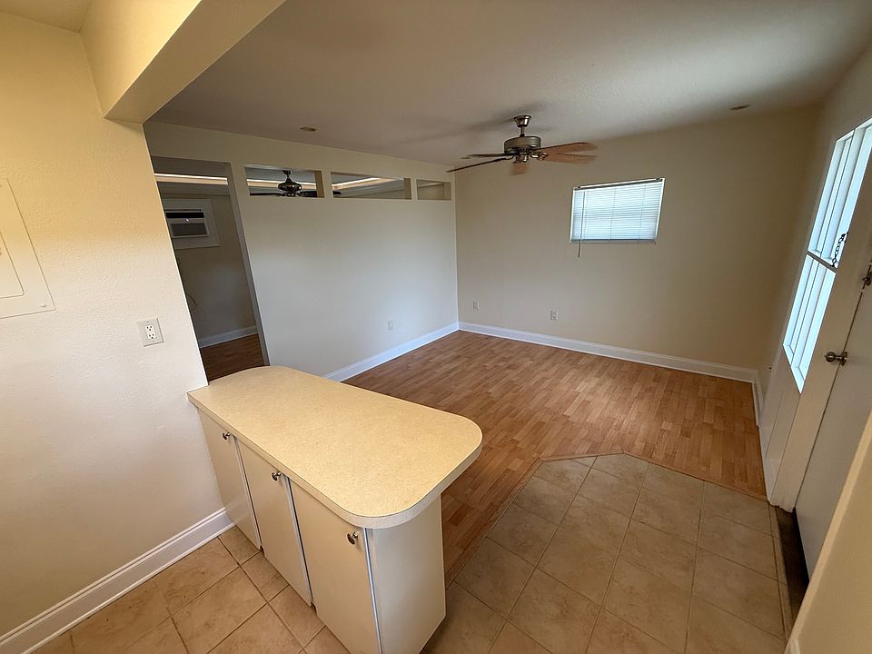 View from kitchen to living area