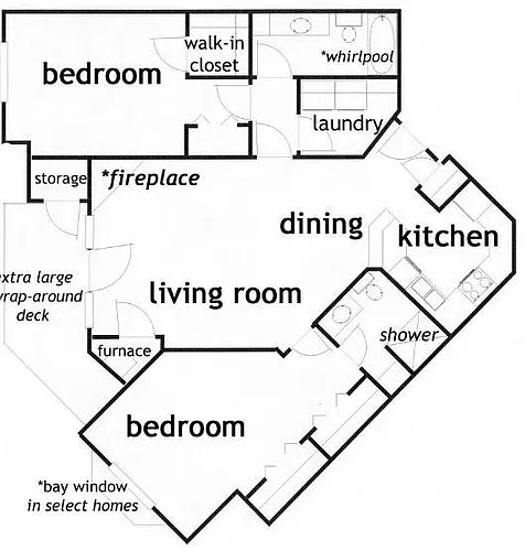 Floor plan 2 bed - 2 bath - Ranch - Kettering Lower