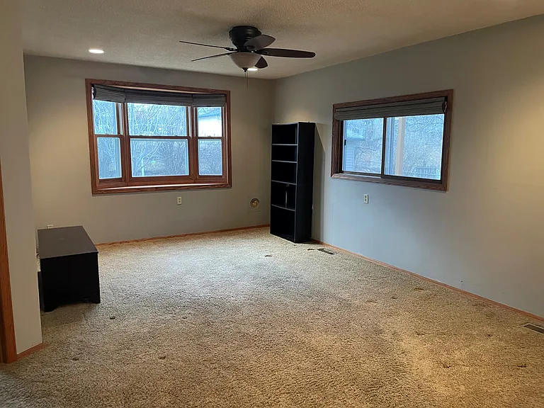 Family space facing backyard