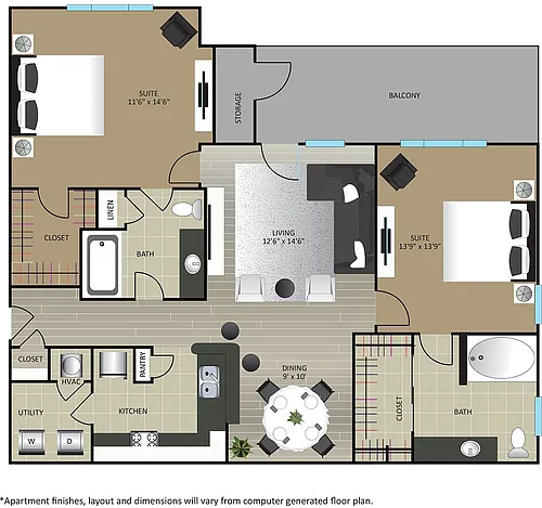 Floor plan B1 - Renovated