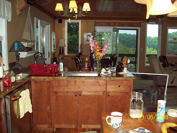 kitchen, view of lake