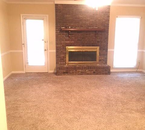 living room with fire place