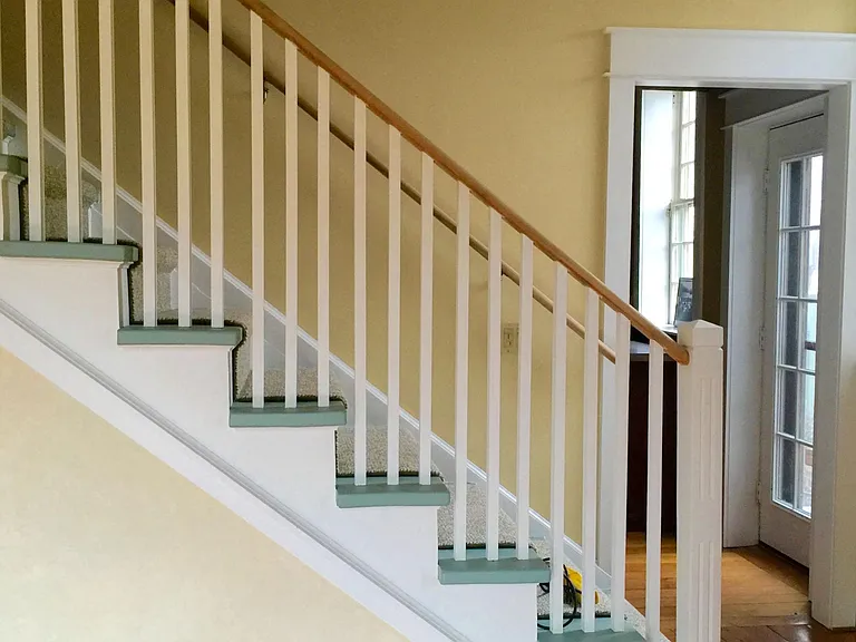 Kitchen entrance Mission style staircase to 2cnd floor