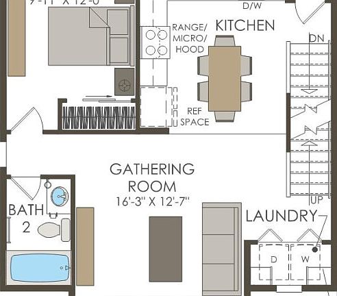 Second Floor 2 br 2.5 ba