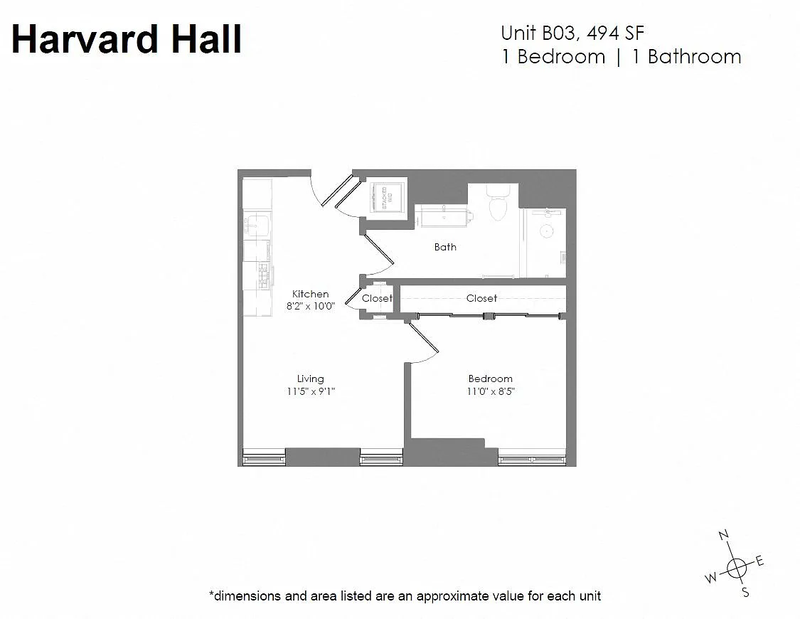 Floor plan 1 Bedroom 1 Bathroom