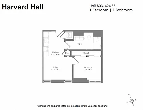 Floor plan 1 Bedroom 1 Bathroom
