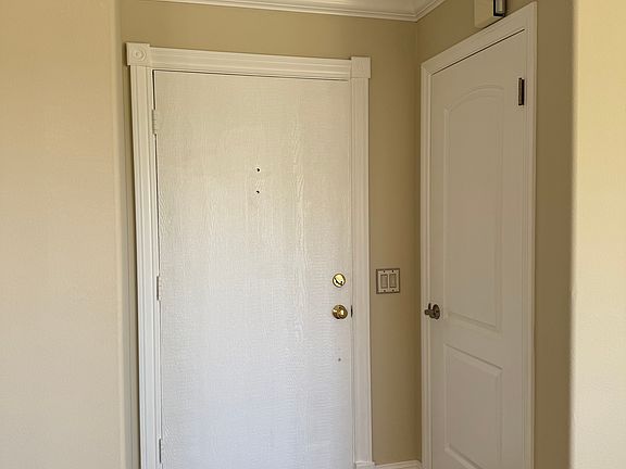 Front entryway and closet door.