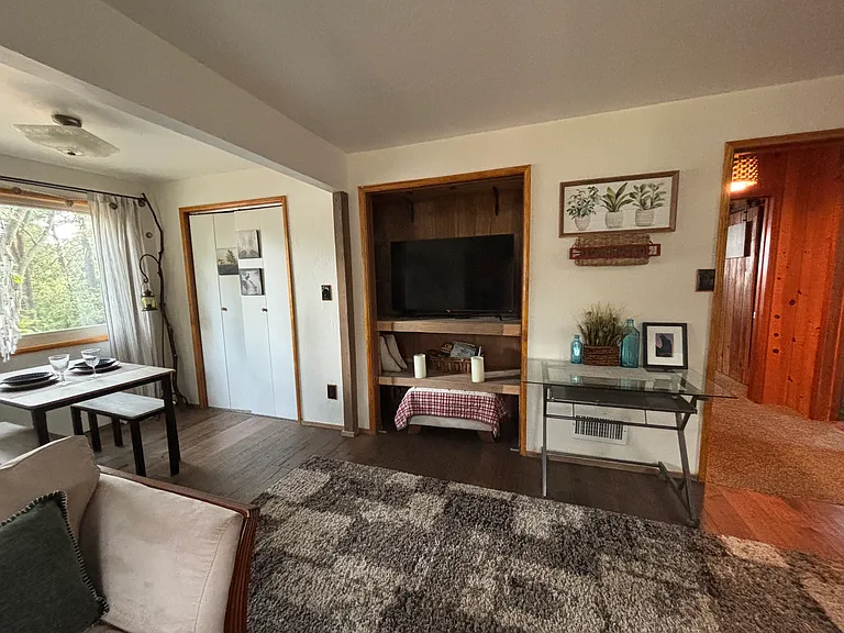 Tv unit with storage around the tv. ( this area may change