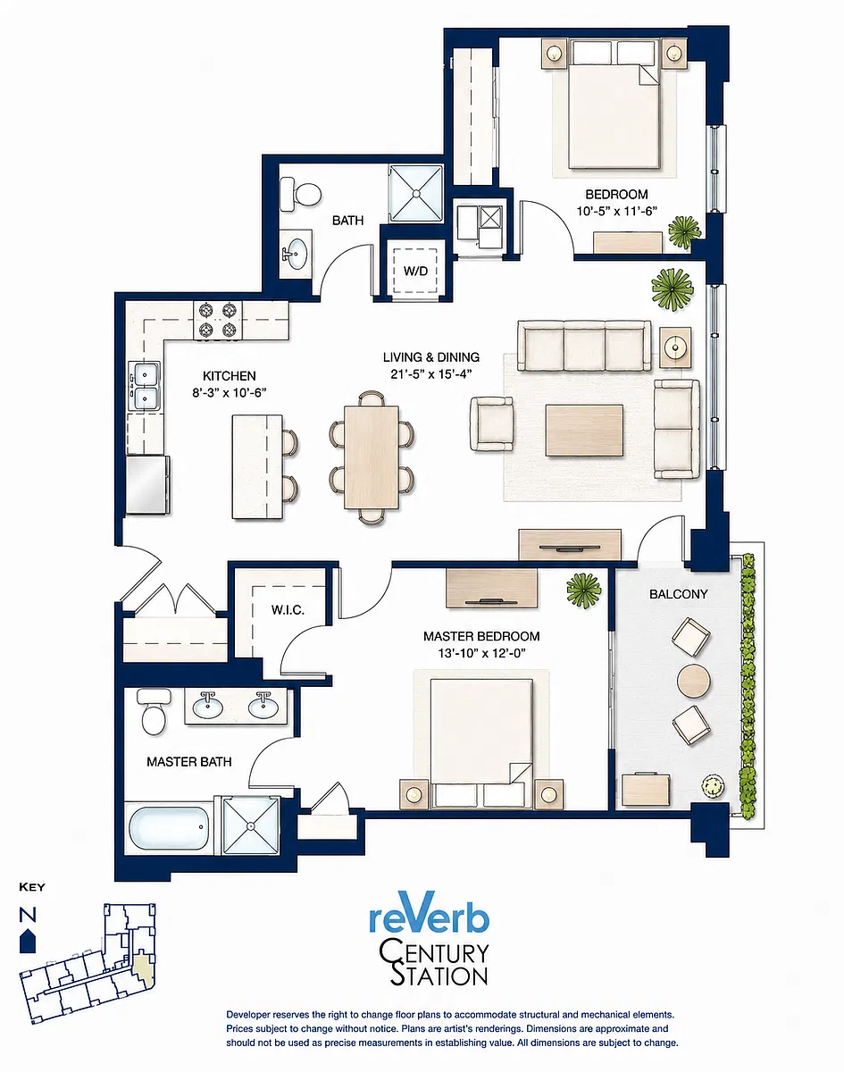 Floor plan 2 Bed