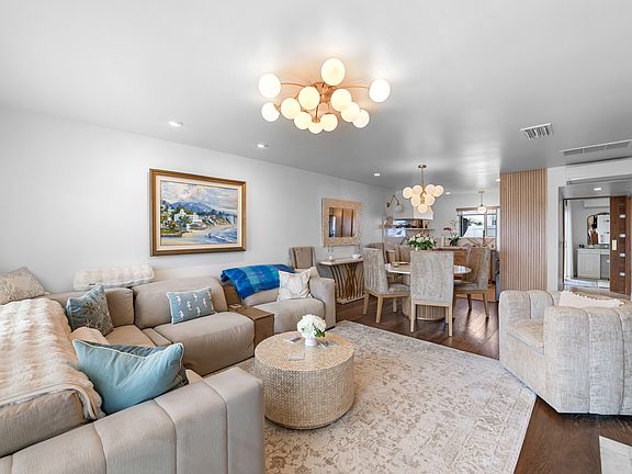 Newly remodeled living room and kitchen