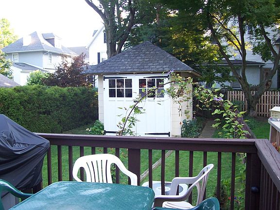 back yard and garage