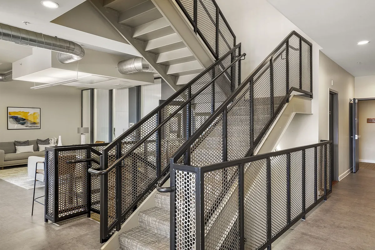 Our Apartment Building Interior Staircase at Sleek Lofts Apartments in Denver, Colorado - Sleek Lofts