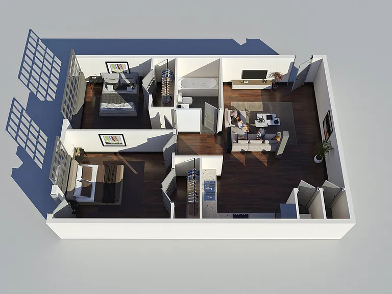 Standard 2 Bedroom, 1 Bathroom Standard 2 Bedroom, 1 Bathroom