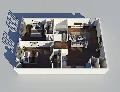 Floor plan Standard Loft - 2 BDR, 1 BTH | VERY LIMITED