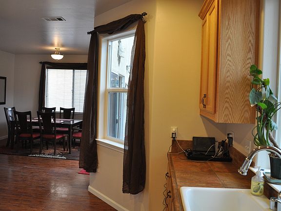 View from kitchen to dining 