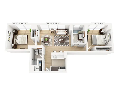 Floor plan Two Bedroom (B2A-808)