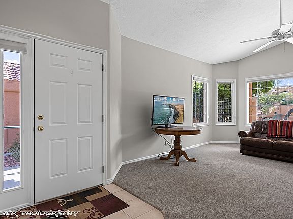 Front door, living room