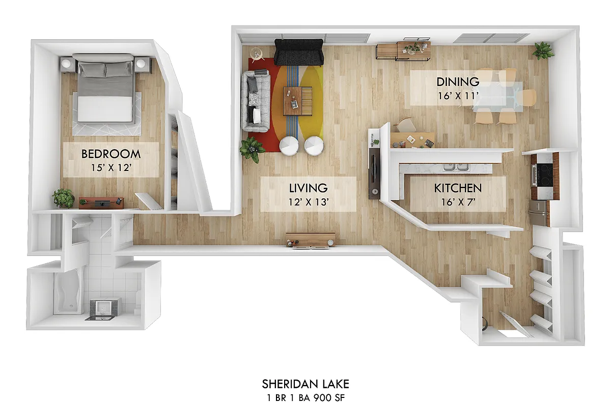 Floor plan One Bedroom D