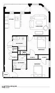 Floor plan 22E - 2 Bed 2 Bath