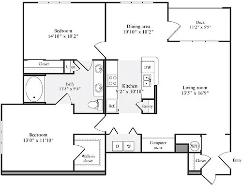 Floor plan 2 Bedrooms A