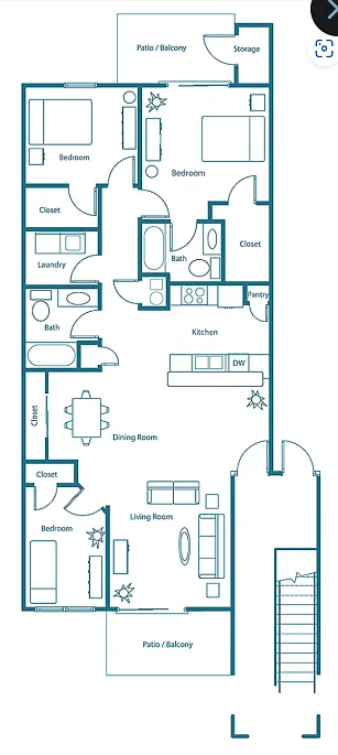 Floor plan 3 Bed 2 Bath