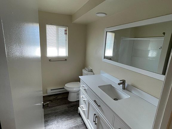 Bath vanity and toilet